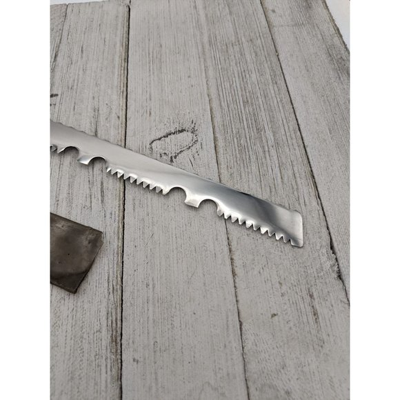 Vintage Warco #2 Stainless Double Sided Knife Philgas Oil Wood Handle Slice Car - Picture 7 of 8